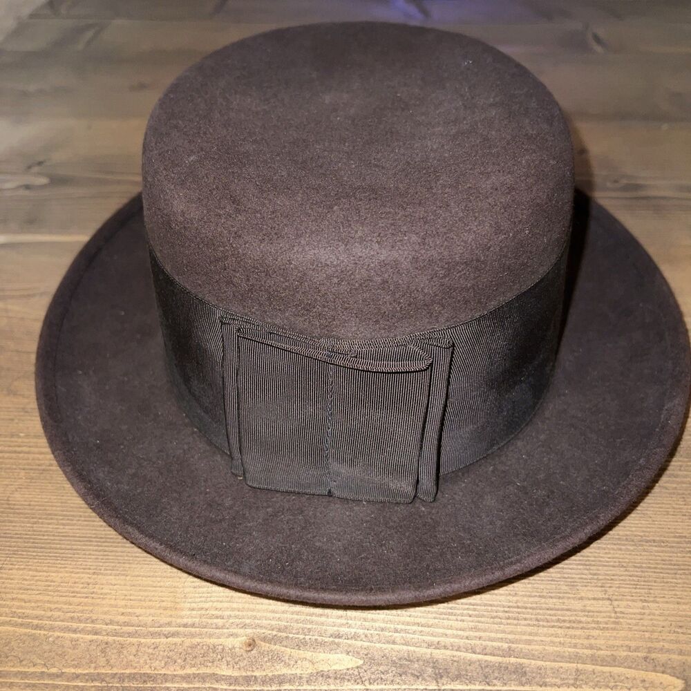 Vintage Dobbs Fifth Avenue Pork Pie Brown Felt Hat